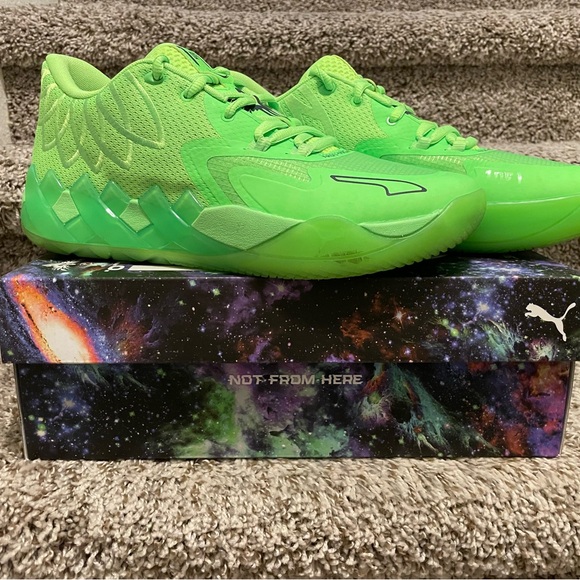 Puma Neon Green Athletic Shoes - Picture 2 of 5